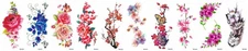 8 Sheets Flower  Waterproof Body Temporary Tattoos Stickers US