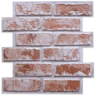 3D Peel and Stick Brick Wall Panels 10 Pack   11.8''x11.8'' Faux Brick Tiles Th...