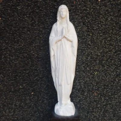 Statue De La Vierge Albâtre  Socle Marbre. Signée H.Baron Travail Très Fin. - Photo 1/4