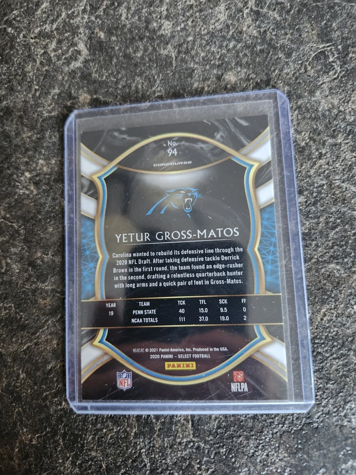 2020 Panini Select Rookie Yetur Gross Matos Card# 94 - Image 2 of 2