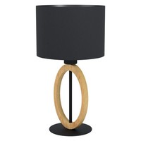 Eglo Tischleuchte Basildon 1 Schwarz-Braun 42,5 X 23 Cm E27, Max. 40 W Lampen