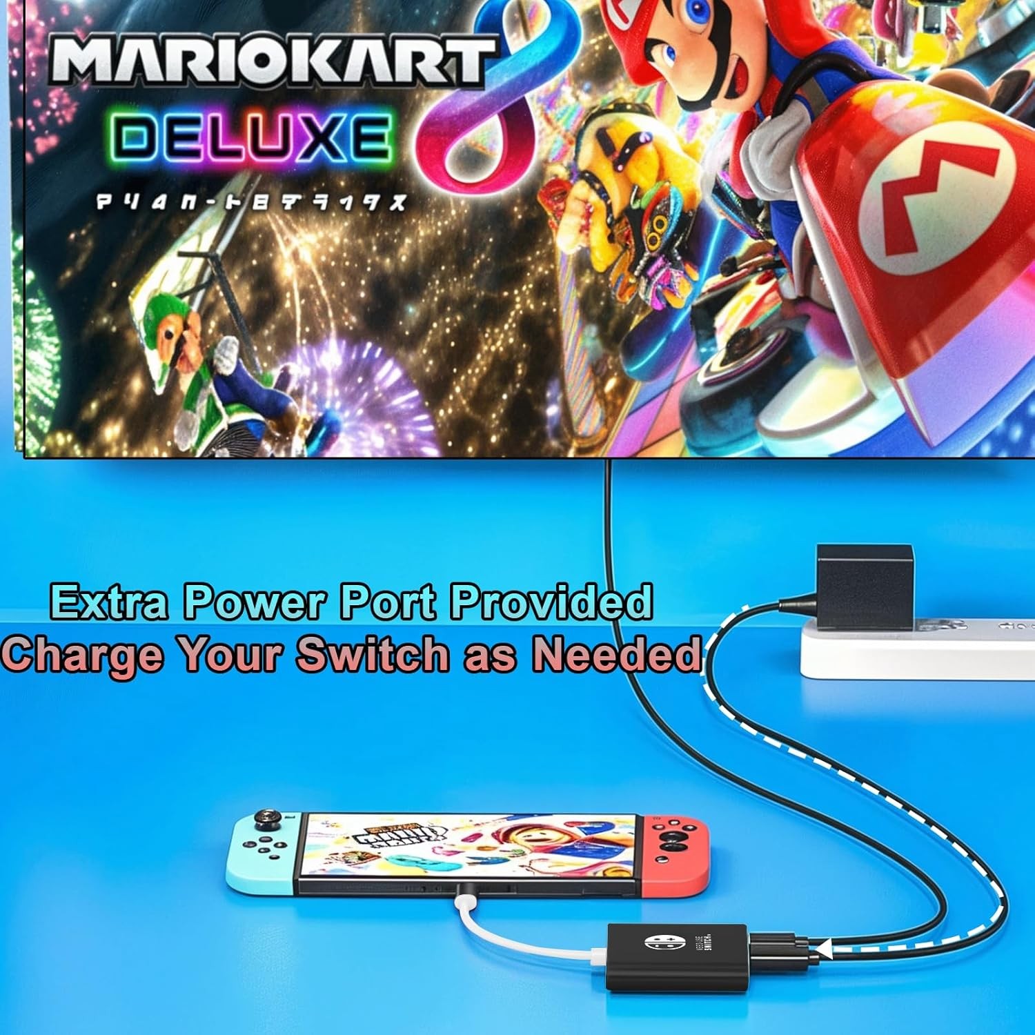 Herfair Dock Replacement for Nintendo Switch & (Black+White Hub) 