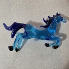 Vintage Murano-Style Blue Art Glass Horse Figurine Hand Blown Cobalt & Aqua — photo 1