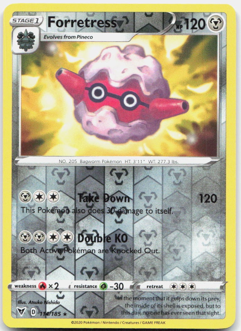 Forretress 114/185 Rare Vivid Voltage Pokemon Reverse Holo Lightly Played