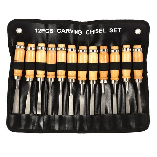 12PCS Wood Carving Hand Chisel Set Woodworking Professional Lathe ...