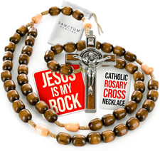 Catholic Rosary Necklace Large Italian Prayer Beads Gift