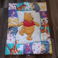 Vtg 90s Winnie the Pooh Crib Comforter Baby Blanket Piglet Eeyore Tigger Disney