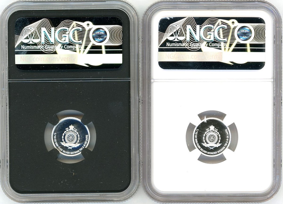 2025 $1 Silver Niue 1/10th DC Logos Batman & Wonder Woman PF70 NGC