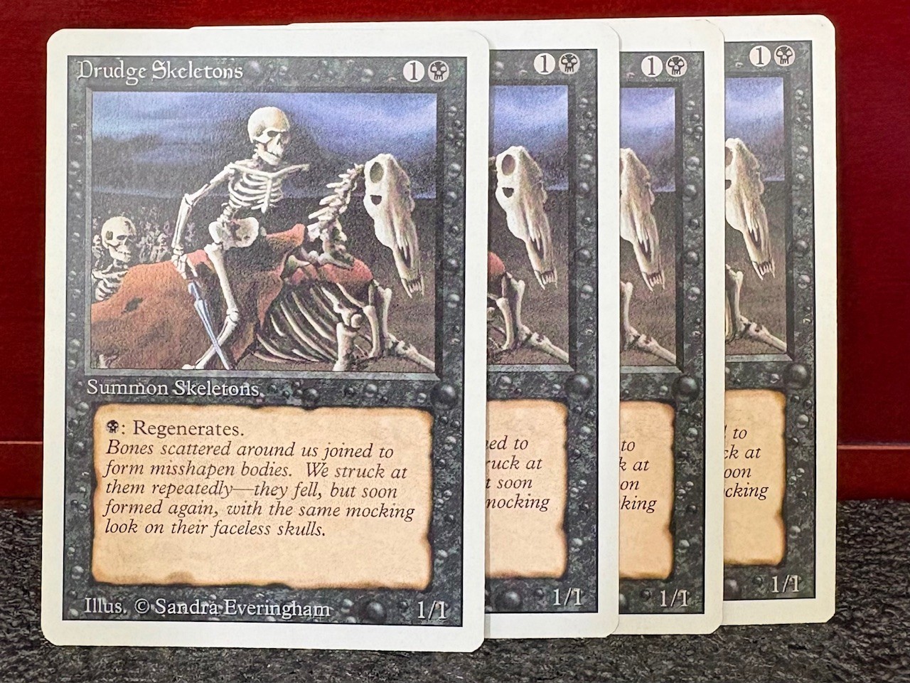 Vintage 1994 MTG Revised Edition 3ED 4x {{ Drudge Skeletons }} #107~Common~L@@K