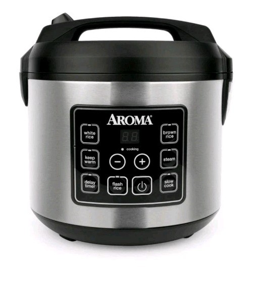 Aroma 20 Cup Cooked Rice Cooker, Slow Cooker,Food Steamer