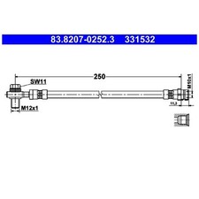 2x Bremsschlauch hinten für Seat Leon 5F1 SC 5F5 ST 5F8 | 24235018