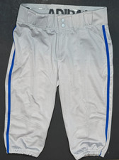 adidas, Icon Pro, Knicker Baseball Pants Gray  Royal Piped. Youth Large