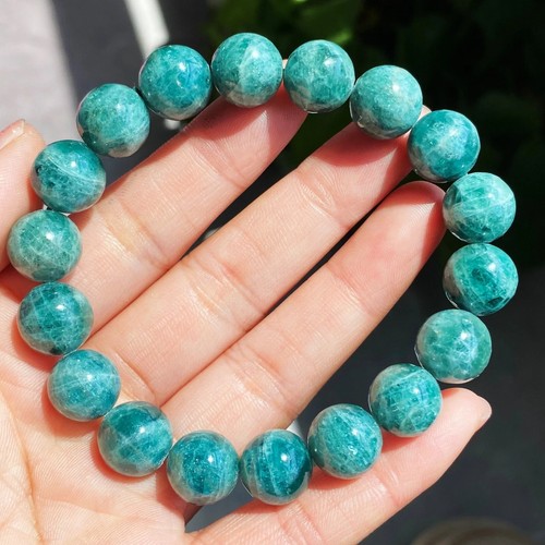 11.6mm Natural Green Apatite Crystal Beads Bracelet C1662 - Picture 5 of 8