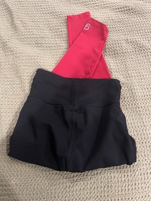 Bombshell Sportswear Perform Thigh High Leggings Black Red / White Stripe Size M