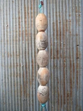 5 Old Fish Net Floats 27 Inches Long Fishing Buoys Bouys Tiki Hut Bar  -(SF681)