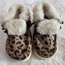 Leopard Print Fur Lined Baby Shoes