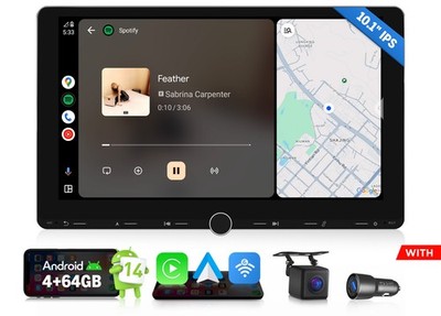 Eonon UX7A Plus 10.1''IPS Double DIN Car Stereo Android 14 Wireless Apple CarPlay