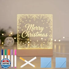 FRELWIM 5.9 x 5.9 Inch Warm LED Message Memo Note Board with Colo