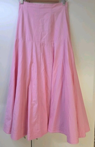 TIGERLILY Cotton Long Pink Maxi Flared Lined Womens Skirt Size 8