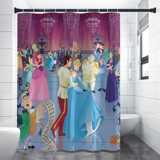 Disney Princess Print Polyester Fabric Waterproof Shower Curtain Bathroom Decor