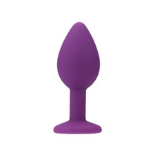 Loving Joy Purple Small Jewelled Silicone Butt Plug Tapered Tip Soft Material