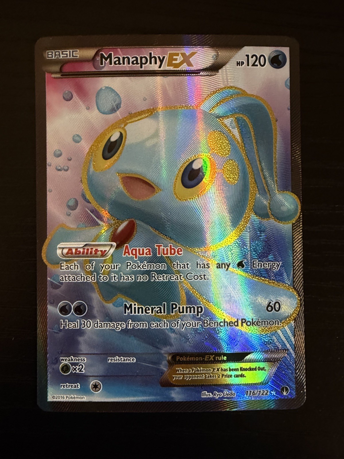 Pokemon TCG Manaphy EX Full Art Holo Ultra Rare Card 116/122 XY Breakpoint