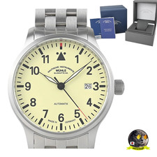 MUHLE GLASHUTTE Terrasport II M1-37-47-MB Ivory Dial Automatic Men's Watch MINT