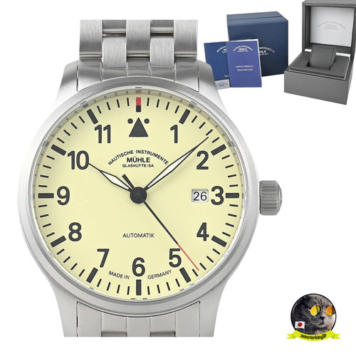 MUHLE GLASHUTTE Terrasport II M1-37-47-MB Ivory Dial Automatic Men's Watch MINT