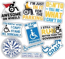10pcs Disability Sticker Motivational Wheelchair Humor, Positive Inclusion Gift