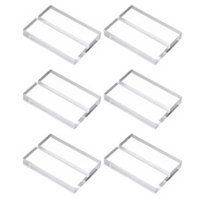 6Pcs Clear Acrylic Stand, 2.8" Square Card Holders with 1/8" Slot, 70 x 50 mm