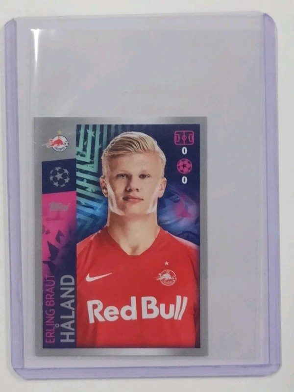 topps sticker figurina rookie champions 2019 20 haaland n. 419