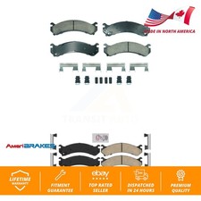 Front Rear Ceramic Disc Brake Pads Kit For Chevrolet GMC Silverado 3500 Sierra