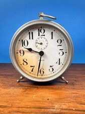 Vintage Mauthe Alarm Clock c.1920s – German Wind-Up Mechanical