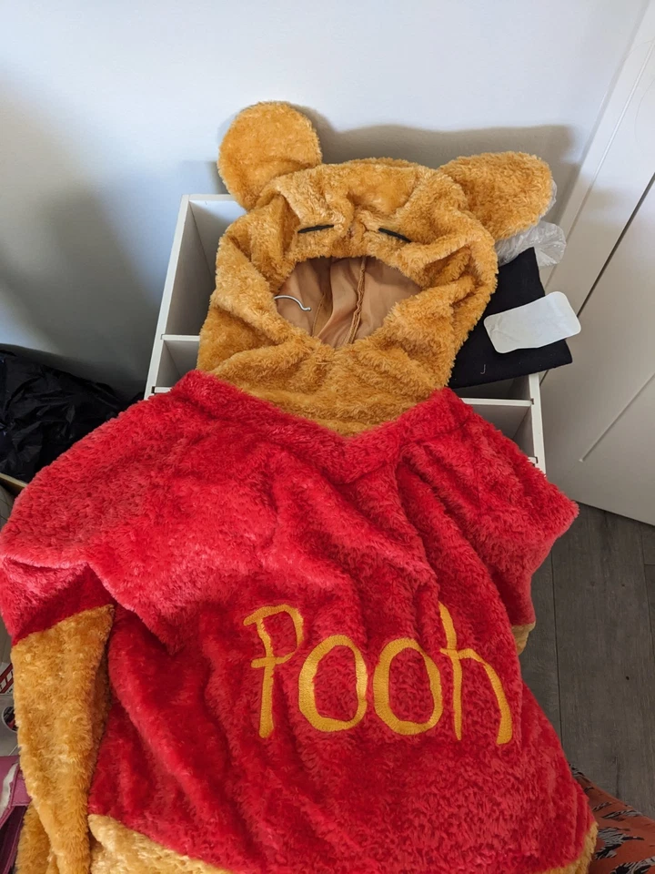 Disney Store Winnie the Pooh Plush Adult Costume – Adult Medium Vintage Jumpsuit - Image 3 of 4