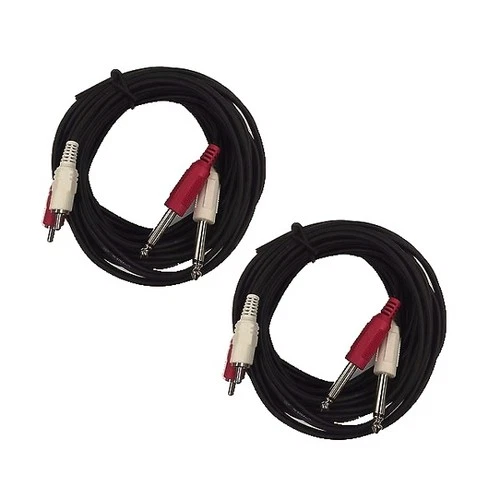 Cable Up CU/AD304 13' Dual 1/4" TS Male to Dual RCA Male Audio Cable (2-Pack)