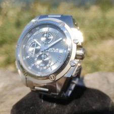 Sector Herrenuhr Chronograph Quarz Stahl schw...