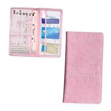 Car Registration and Insurance Holder, Auto Card Document L-9.4 5.1" Pink