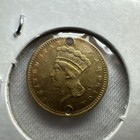 1856 Slanted 5 Type 3 Indian Princess Gold One Dollar G$1 - Holed — photo 7