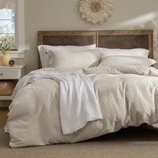 Waffle Weave Duvet Cover Queen Size, Luxury, Soft Breathable Comforter Cover