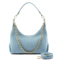 Seidenfelt Huuvari Schultertasche 25Cm #SDF-1090-288 (Denim In Blue)