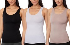 Skinnygirl Women's Scoop Neck Seamless Shaping Camisole, 3-Pack US, Alpha,