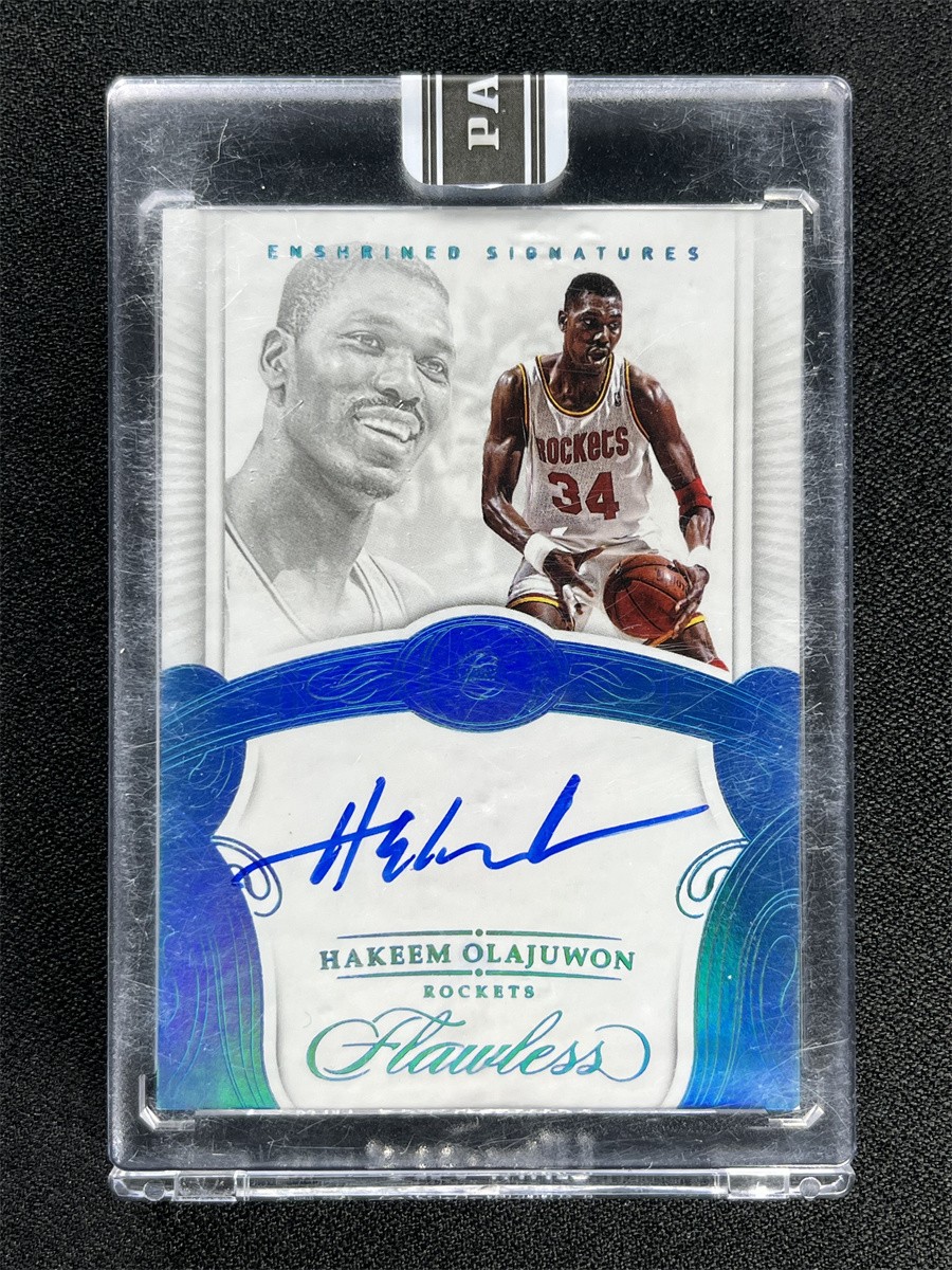 2017-18 Panini Flawless Hakeem Olajuwon Enshrined Signatures Auto Black Box 1/1