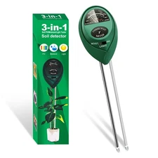 Soil Tester 3-in-1 – Soil Moisture Meter, Light Sensor & Soil pH Tester – No ...