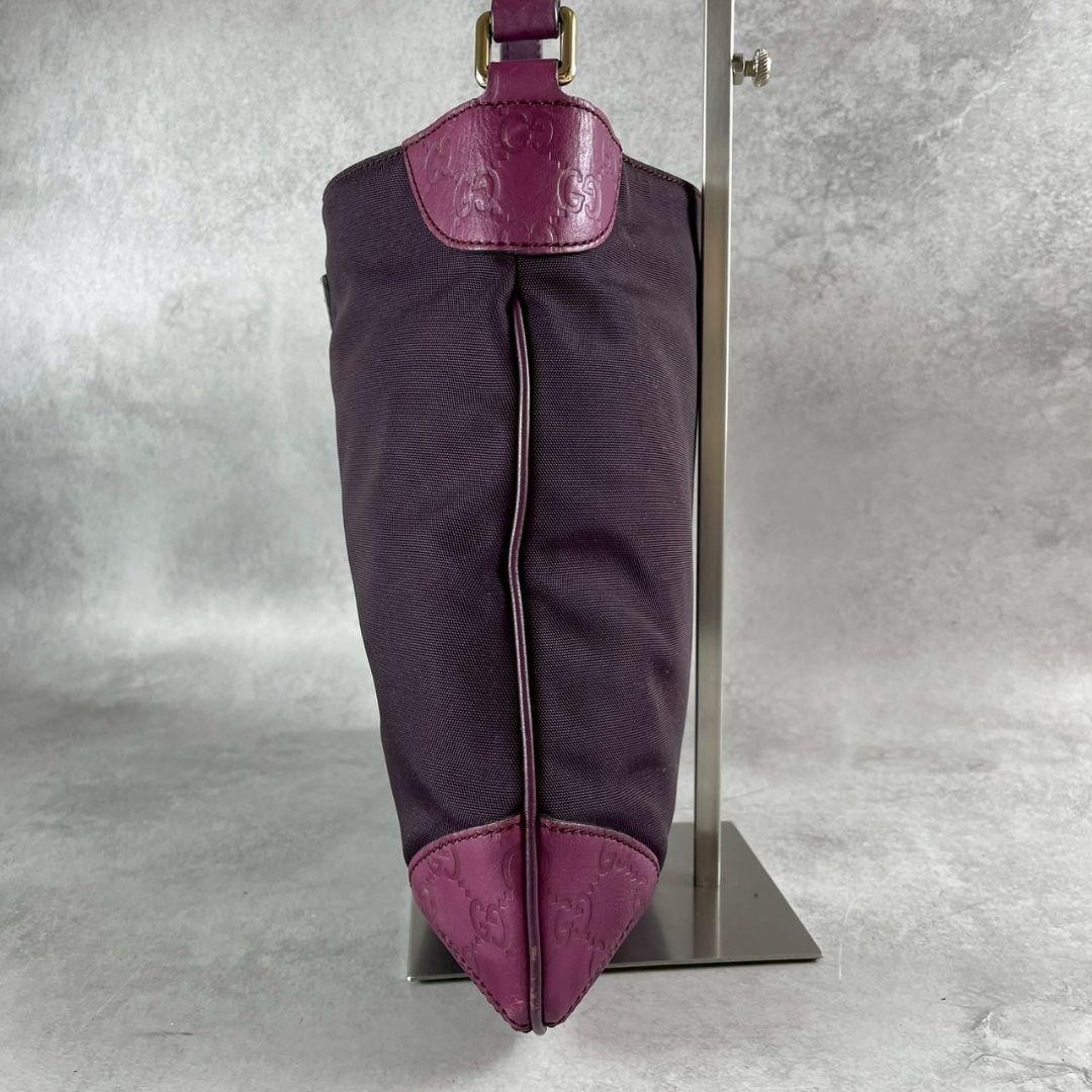 GUCCI GG Canvas Leather Shoulder Bag Purple Authentic Women's Crossbody thumbnail 4