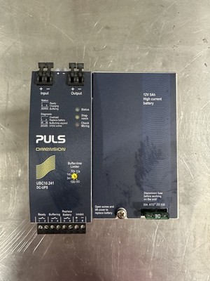 Puls UBC10.241 Power Supply and Yuasa Corporation NPH5-12 Battery
