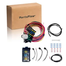 PartsFlow 12 Circuit Wiring Harness, Universal Wire Harness 12 Volts fits for...