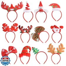 SEVEN STYLE 12 PCS Holiday Headbands,Cute Christmas head hat toppers,Great Fu