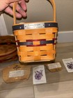 Longaberger Handwoven Wood Basket Lot w/ Handles 1993 1994 — photo 7