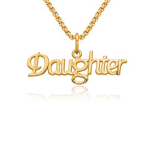 10K Solid Yellow Gold Daughter Necklace