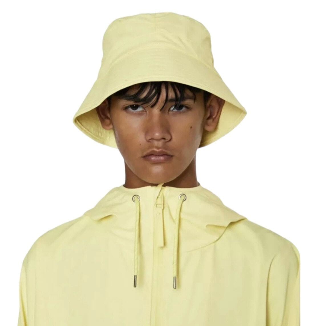 RAINS NEW! Waterproof Bucket Hat In Straw Yellow NWT RAINS Bucket Hat Unisex Size XS - Medium Straw Yellow | eBay main image 2